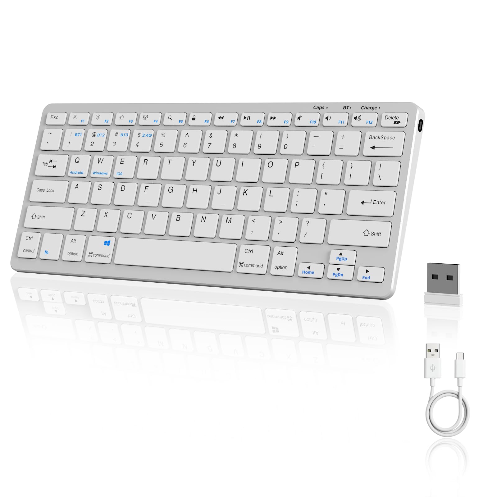 Photo 1 of SQQSOOZ Wireless Rechargeable Keyboard - Slim, Sliver White