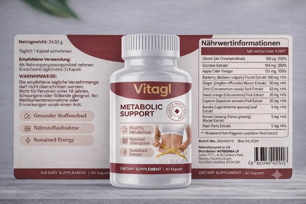 Vitagl Nahrungsergänzungsmittel – 60 Kapseln