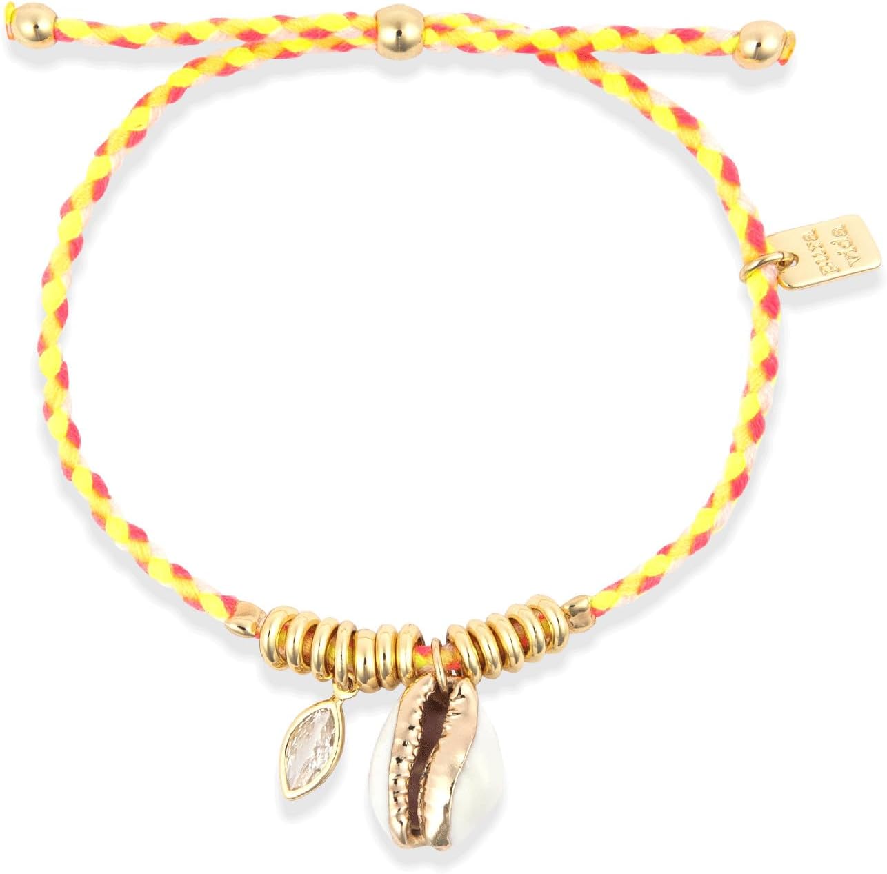 Pura Vida Bracelets Mitra Friendship Gold Charm Braided Womens Bracelet, Multi
