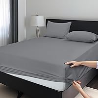 Vista 10 de LUX Décor Sábana bajera tamaño Queen – Sábanas de microfibra elástica de 360 grados fáciles de ajustar, bolsillo profundo de 16 pulgadas, resistente