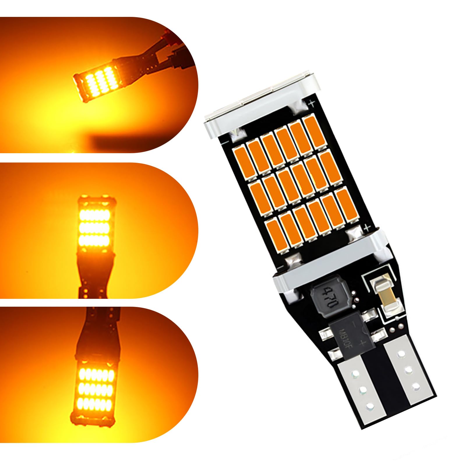 Hawyet 4 PCS T15-4014-45SMD Car Super Bright Reverse Lights, Super Bright High Power LED Backup Light, Universal Car Warning Light Bulbs Replacement (Yellow Light)