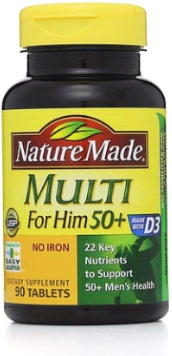 Multi for Him 50+ Dietary Supplement Tablets 90 ea (Pack of 4)