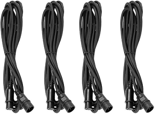 Cables de luz de escenario DMX de 10 pies9.8 ft con conexión de señal de 3 pines macho a hembra para luz de cabeza móvil Par Light (4 paquetes)