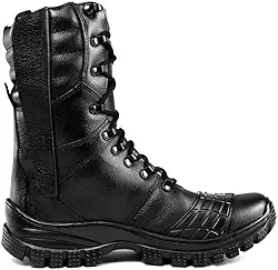 Coturno Militar Couro Palmilha Em Gel Preto 4092