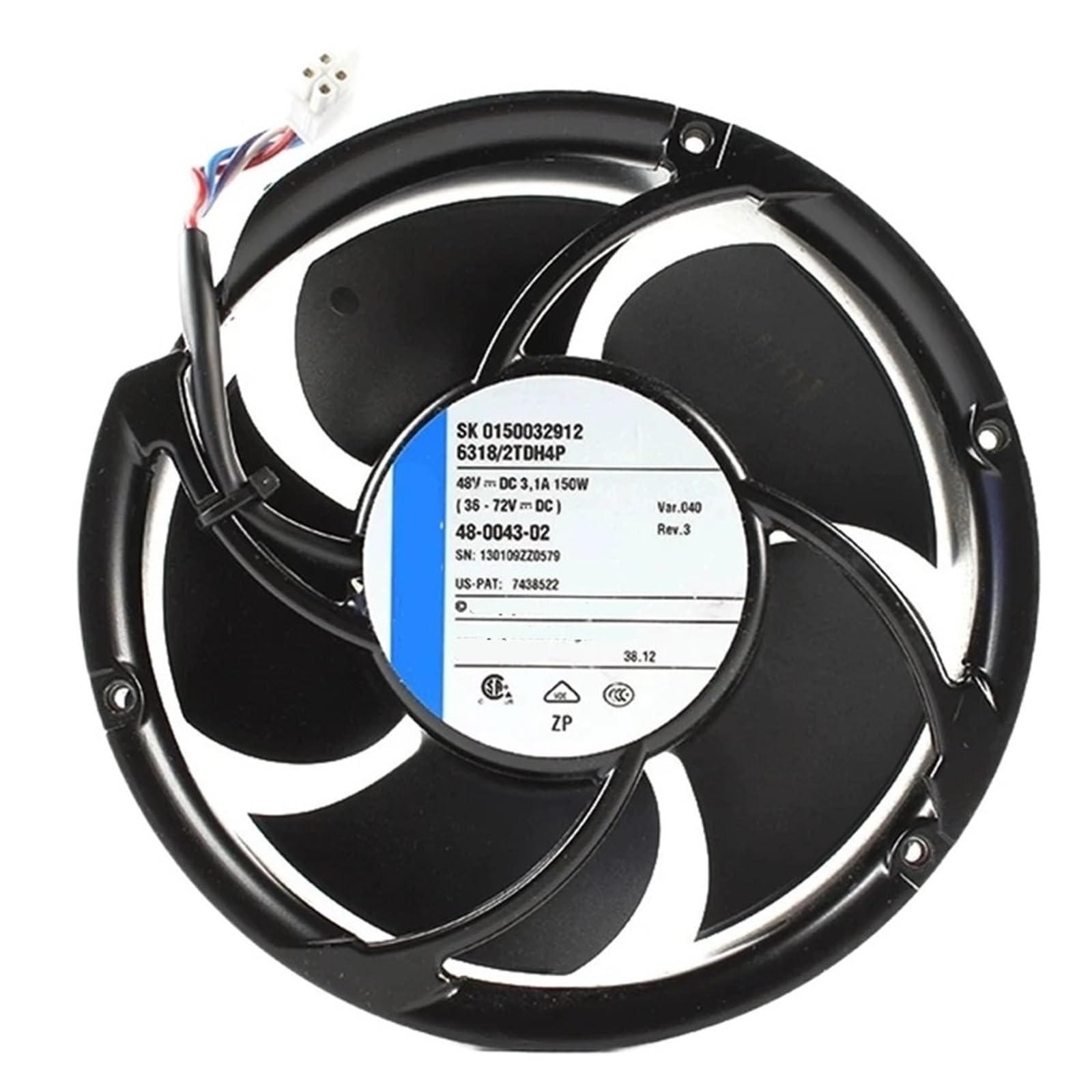 CJKXPZMH Cooling Fan 6318/2TDH4P DC 48V 3.1A 150W 17cm 17251 172x172x51mm 4-Wire