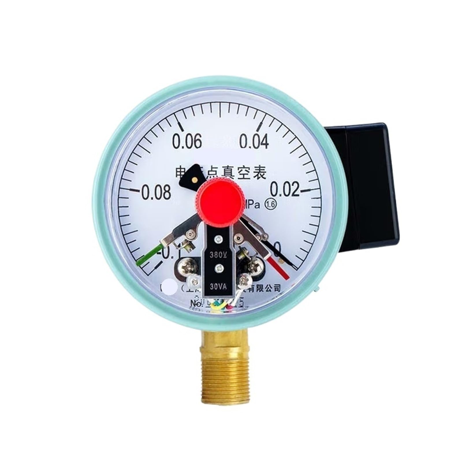 Manómetro de contacto eléctrico YXC-100 con alarma de límite superior e inferior radial, presión de agua, presión de aceite, presión de aire, control automático de presión de 0 a 0,25 MPa (-0,1 a 0