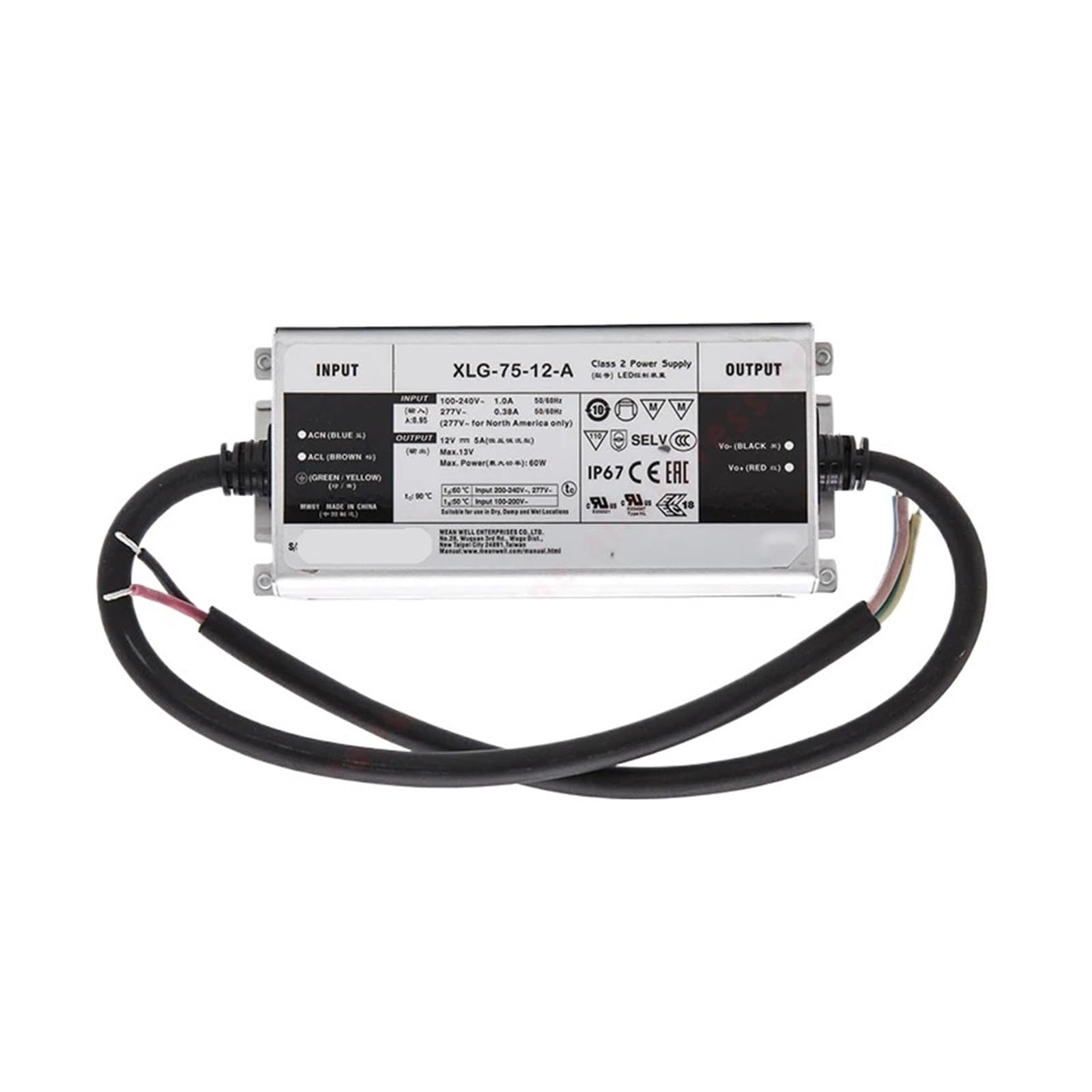 Pilote LED XLG-75-12-A anti-scintillement étanche IP67 pour mât