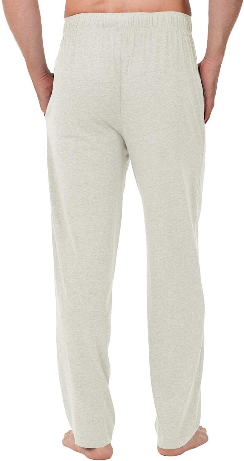 Bintangor Men's Sleep Pajama Pants 100% Cotton Knit Elastic Waistband Lounge Wear Long - Image 2