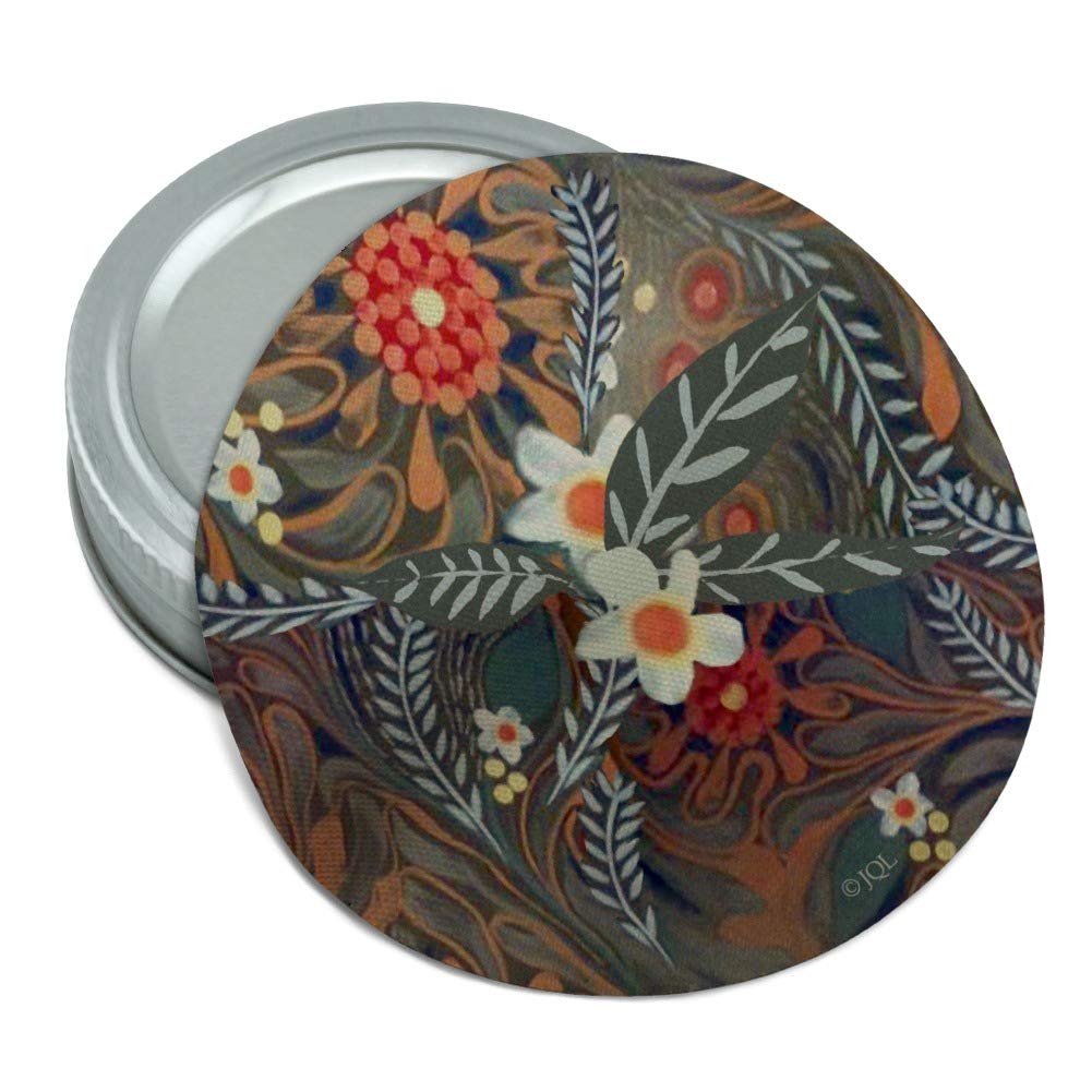 Crazy Flower Floral Pattern Round Rubber Non-Slip Jar Gripper Lid Opener