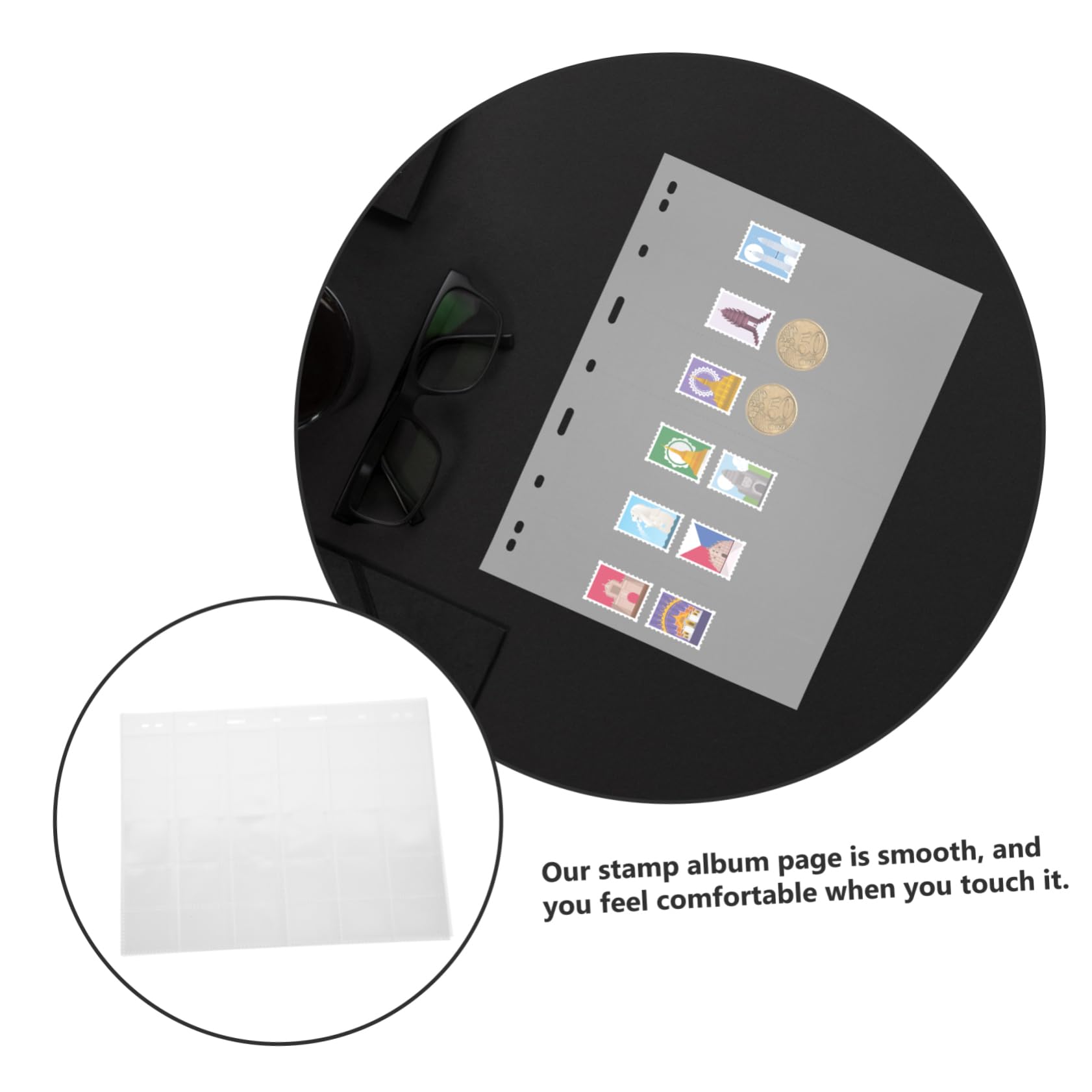 Amazon.co.jp: LALAFINA 10シーツ枚透明スタンプ収納ポケット 製軽量切手アルバム内ページ コインコレクター用  書き換え可能コレクション保護冊替え外殻なし : 文房具・オフィス用品