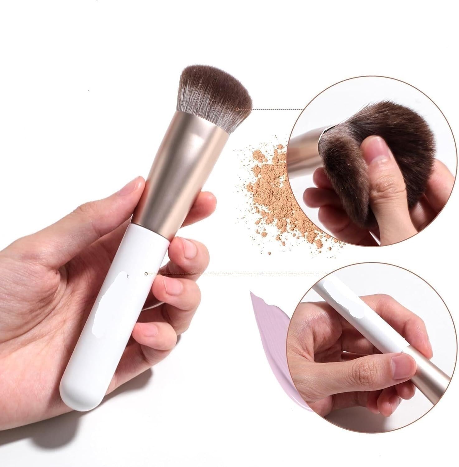 Make-up-Pinsel, Make-up-Pinsel-Set, Pinsel Mit Tasche, Weiß, Premium-Synthetik, 18-teilig, Qualitätswerkzeug