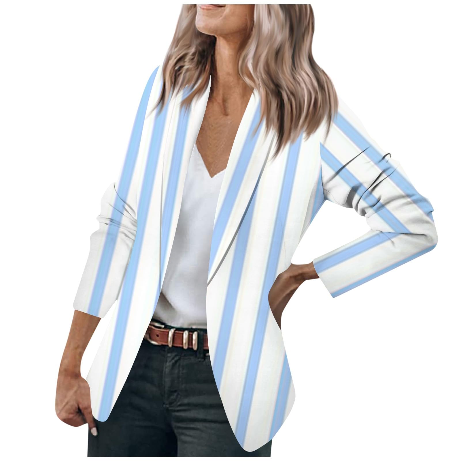 WJDNHKYD 2023 Plus Size Cardigan,Women's Fall Open Front Lightweight Cardigan Long Sleeve Button Down Loose Fit Outwear
