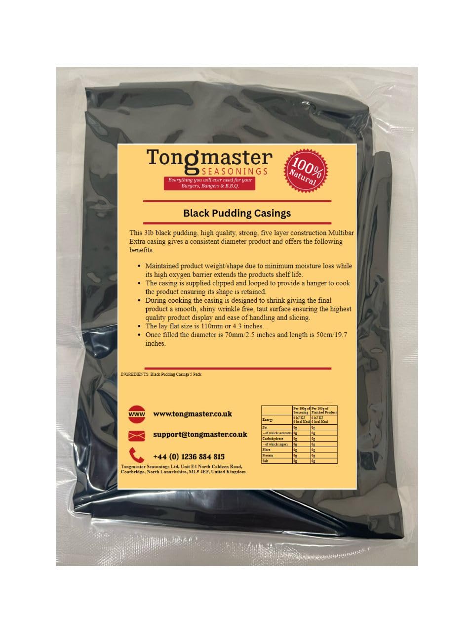 12 x Artificial Plastic Black Pudding Casings