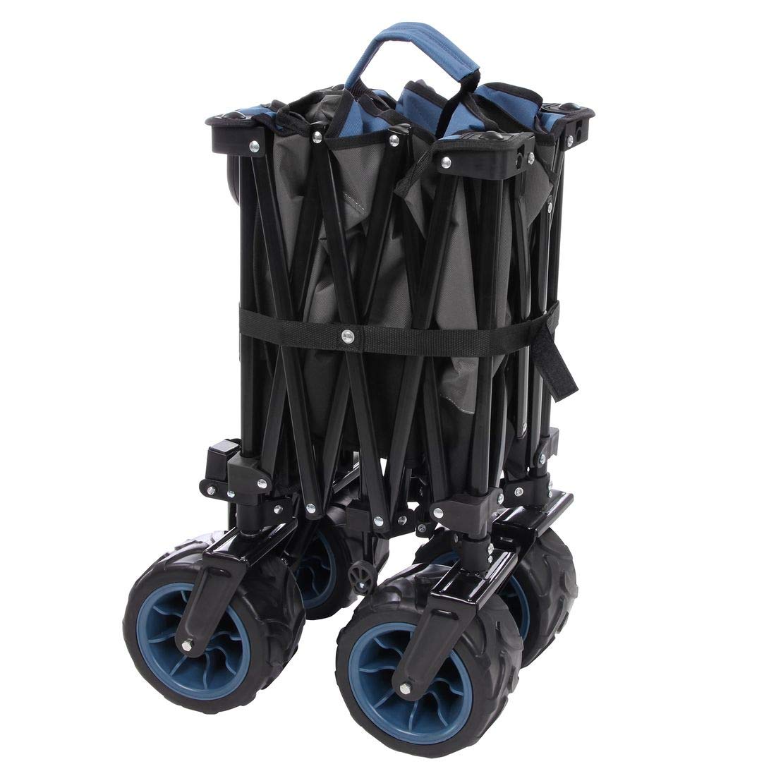 yourGEAR Bollerwagen faltbar XXL – Robuster Transportwagen mit 195l Volumen, 80 kg Belastbarkeit, 10cm All-Terrain Rädern, Outdoor Trolley klappbar, Handwagen mit 2 Getränkehalter für Strand & Camping