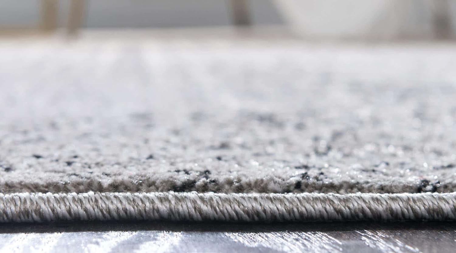 Rugs.com Angelica Collection Rug – 8 Ft Runner Gray Medium Rug Perfect for Hallways, Entryways