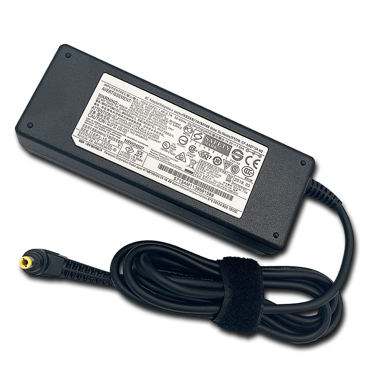 Cargador 15.6V 7.05A 110W CF-AA5713A M1 M2 CF-AA5713AE CF-AA5713AM Compatible con Panasonic Toughbook CF-31 CF-53 CF-52 CF-19 CF-33 CF-54 CF-74 C1 CF-C1A CF -C1B CF-D1 alimentación para portátil