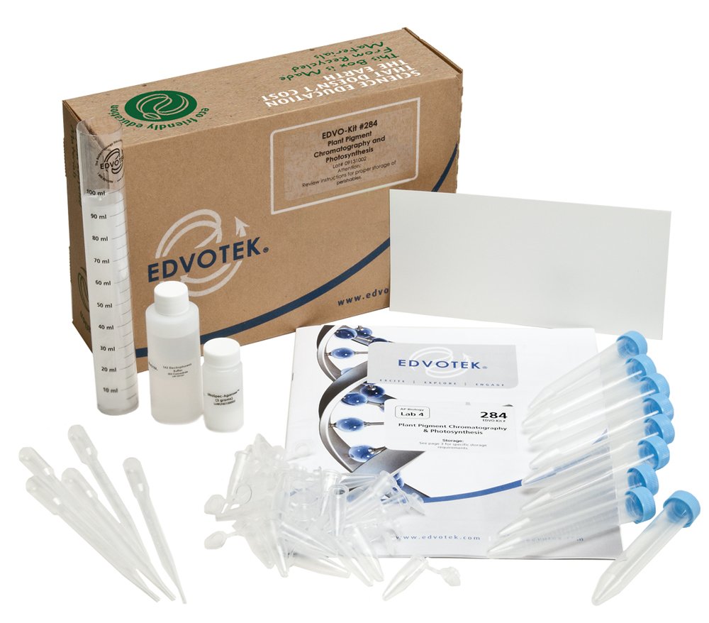 Edvotek 284 Laboratory Kit 4 Plant Pigment Chromatography and Photosynthesis, For 10 Lab Groups