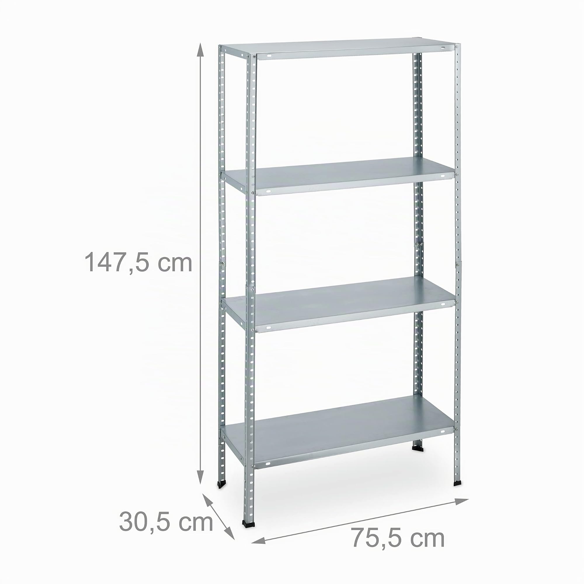 Relaxdays Schwerlastregal 2er Set, HBT: 147,5 x 75,5 x 30,5 cm, Silber