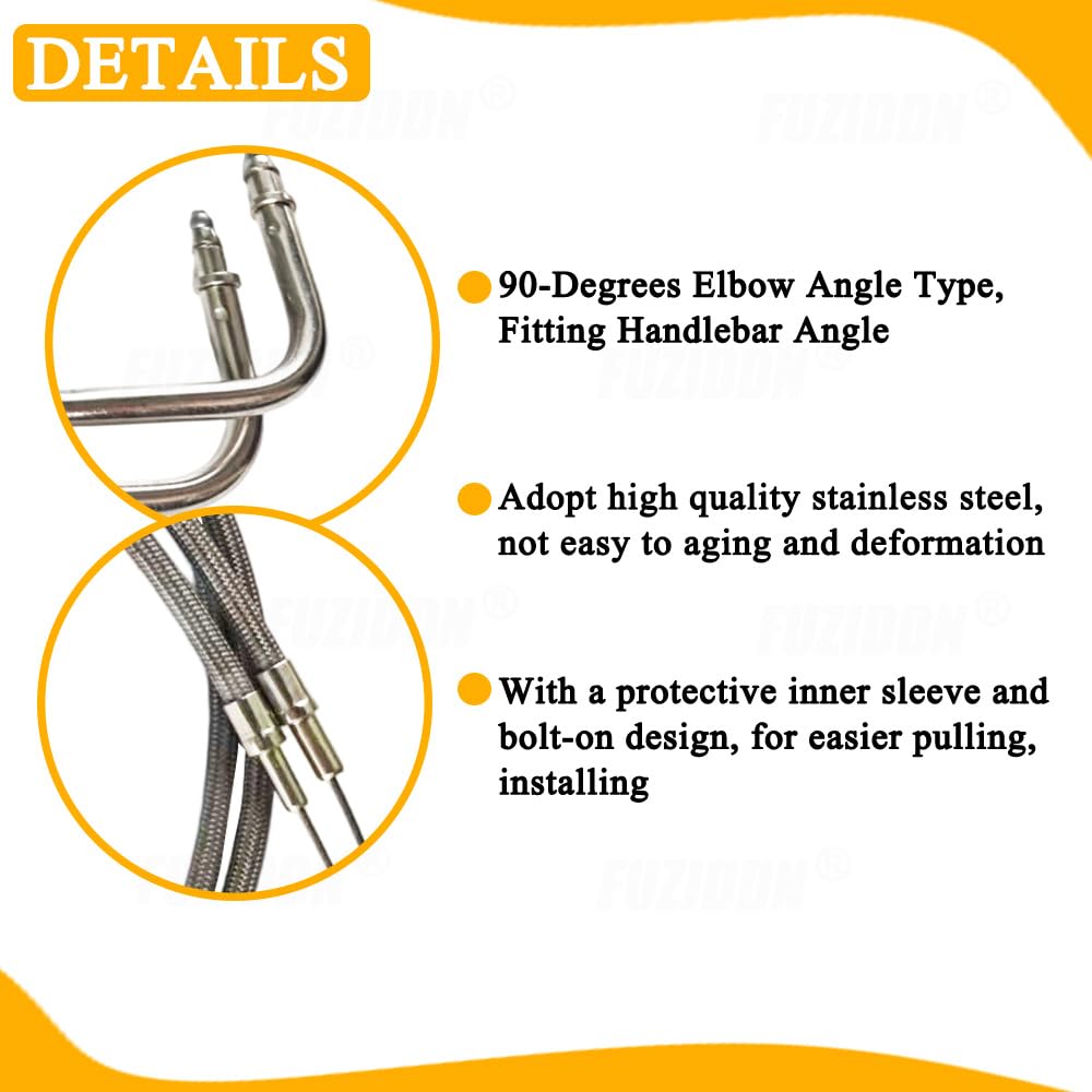 Photo 1 of Fuziddn Extended Length 42" Throttle Cable, Idle Cable Kit Stainless Steel