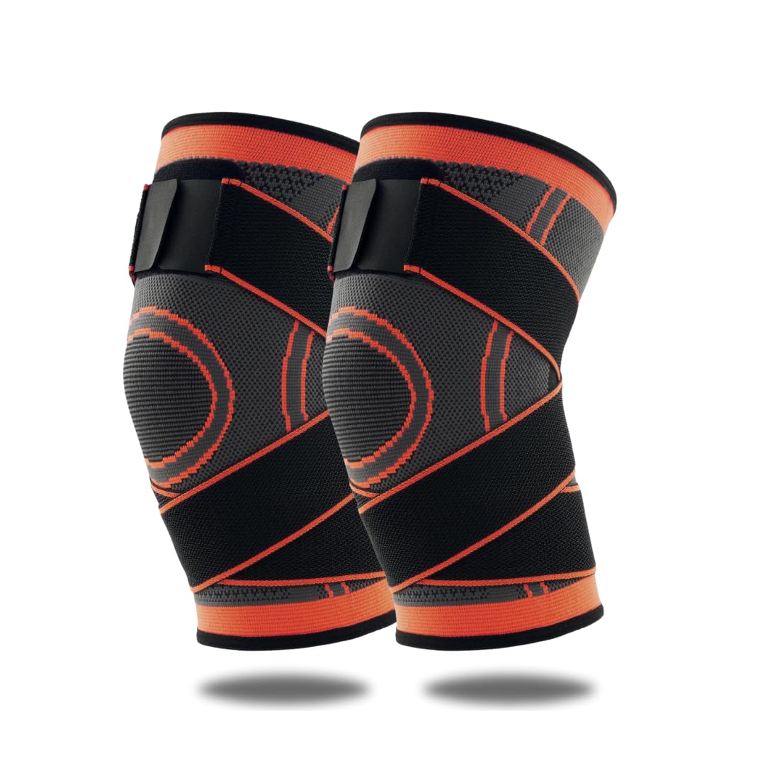 Hambler Knee Support for men & Women Knee Brace For Knee Pain relief Knee Caps for Women & Men Knee Pads For Gym Squats knee Belt A4-Orange Pack2 (B0D1CKN8QR) Amazon Price History, Amazon Price Tracker