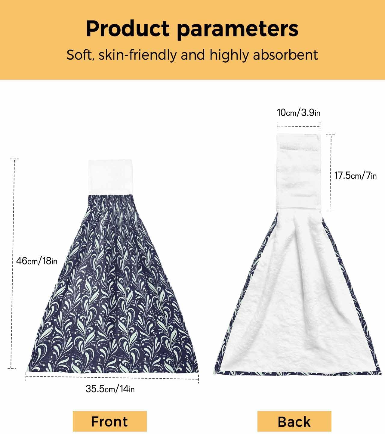 Vintage Floral Kitchen Hand Towels with Hanging Loops Set of 2 Spring Country Botanical Flowers Simple Soft Thick Oven Fingertip Dry Microfiber Tie Dish Towel Absorbent Cleaning Washcloth for Bathroom