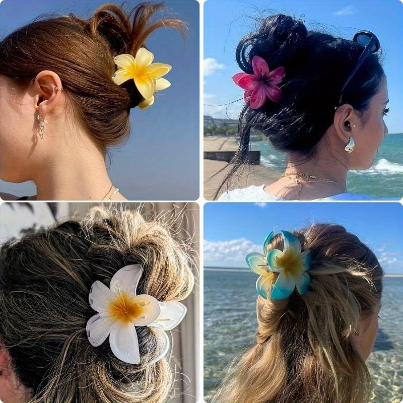 Image of Cerrito 9 Pcs Colorful Flower Hair Claw Clips for Women & Girls, Gradient Lily Design in Multiple Sizes, Strong Hold, Cute & Stylish Hair Accessories for Daily Use, Travel & Gifting,Plastic, Multicolor