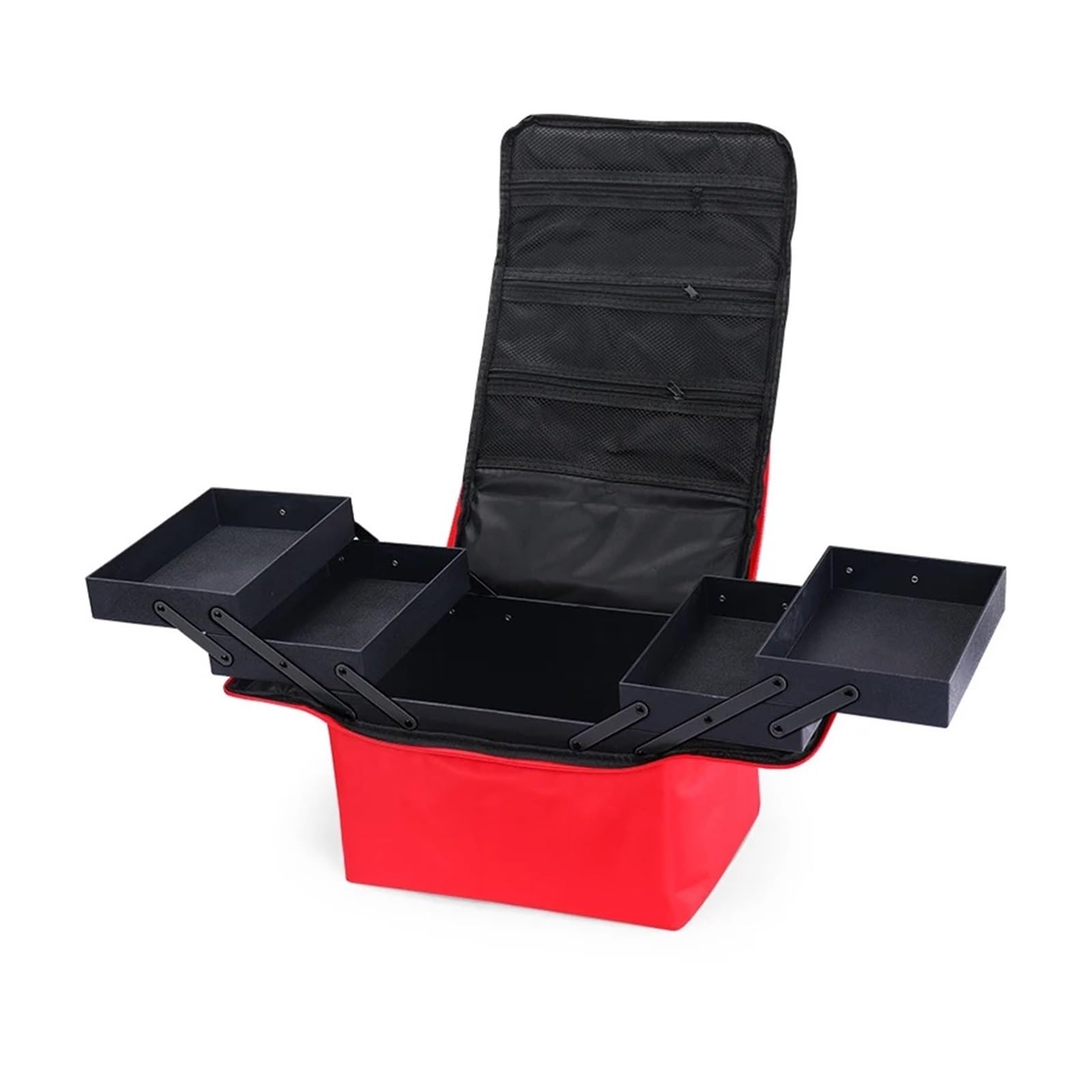 Bolsa Maquillaje Estuche Grande for Transporte de Maquillaje for Mujer, Caja de Almacenamiento for Bolsa de Viaje, Estuche Organizador de uñas Profesional de 4 Niveles con Ajustable