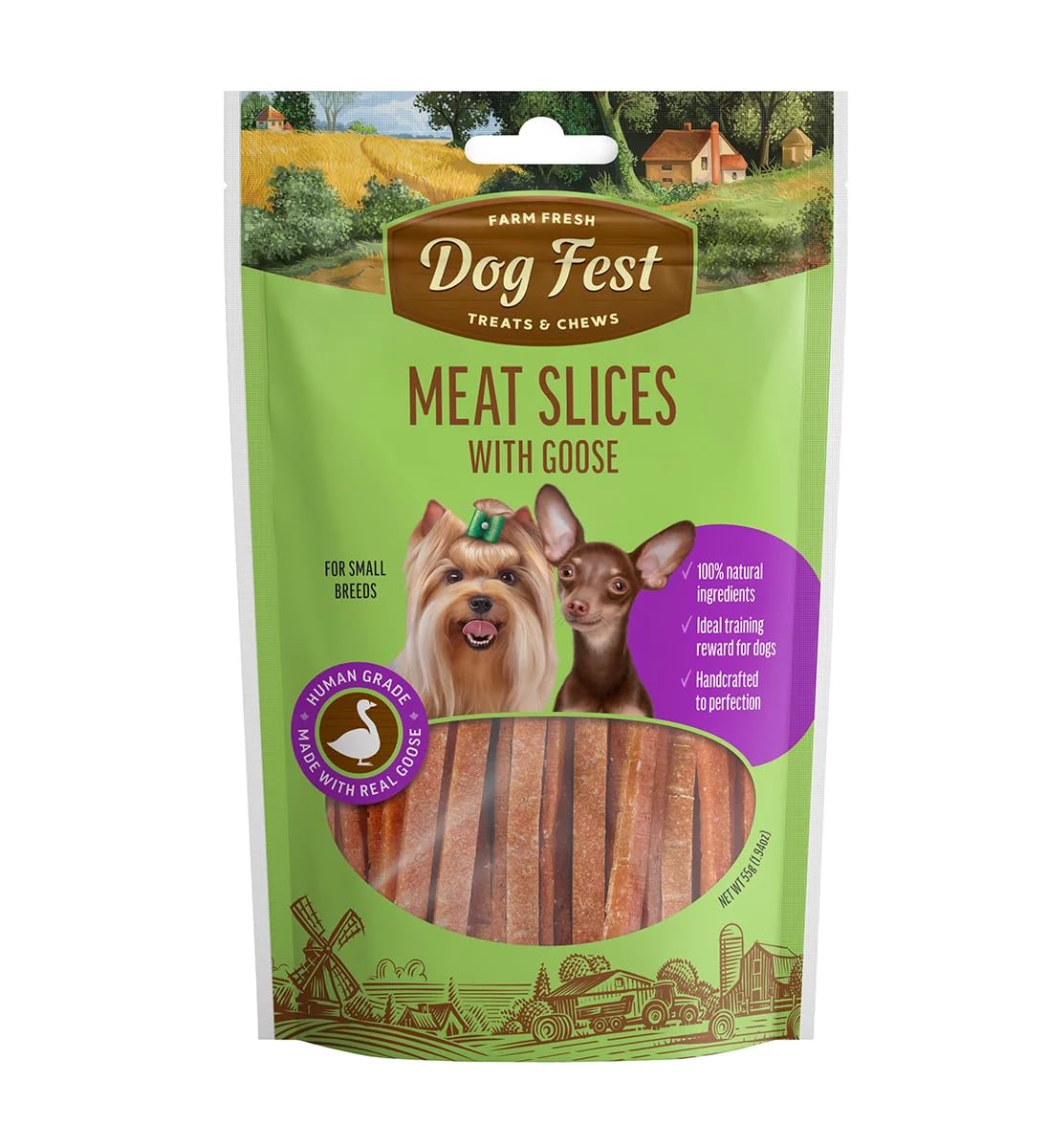 Dog fest slices with goose for small breeds 55g
