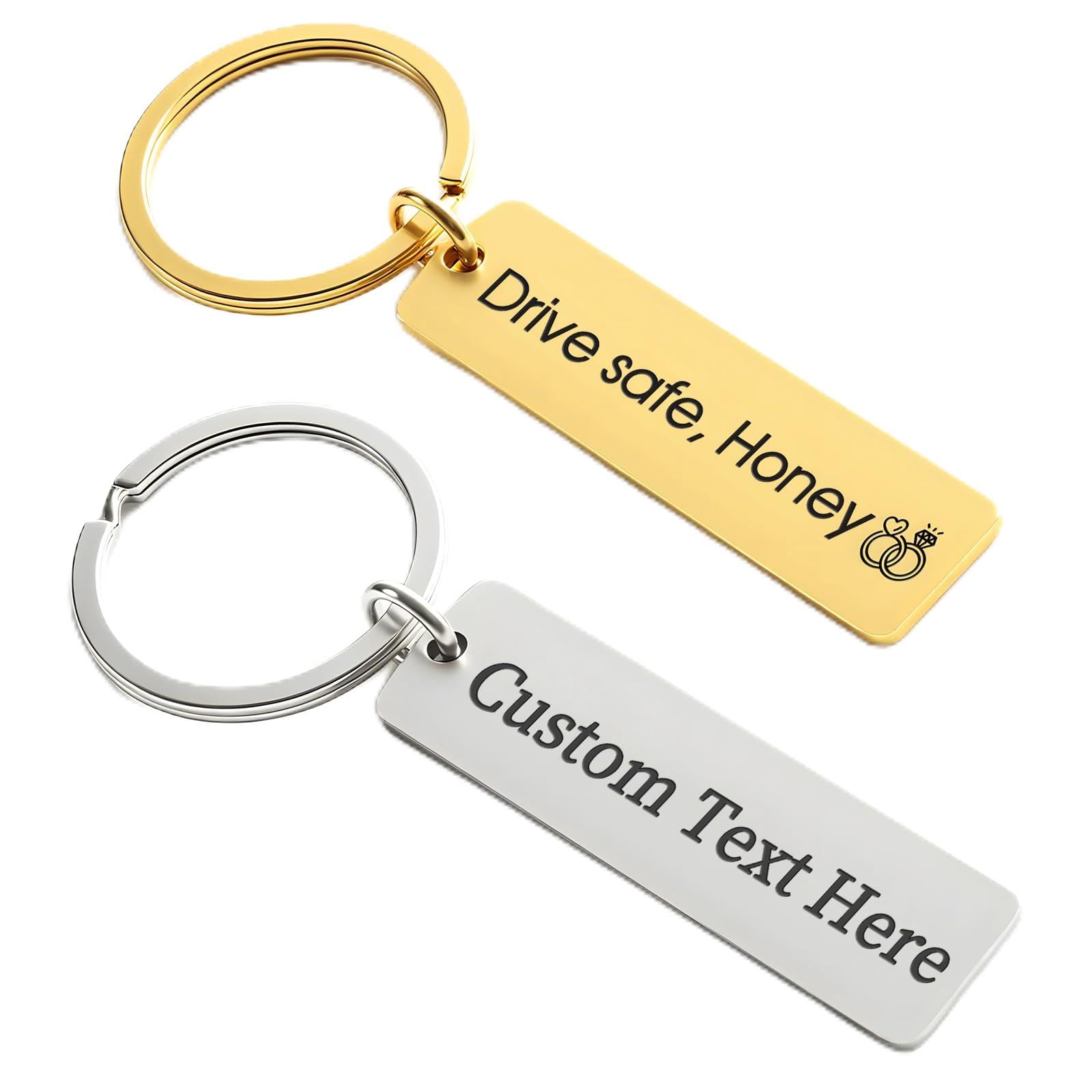 CDBUY Custom Double-Sided Keychain – Personalized Engraved Keychains with Name or Text, Customized Gifts for Women Men