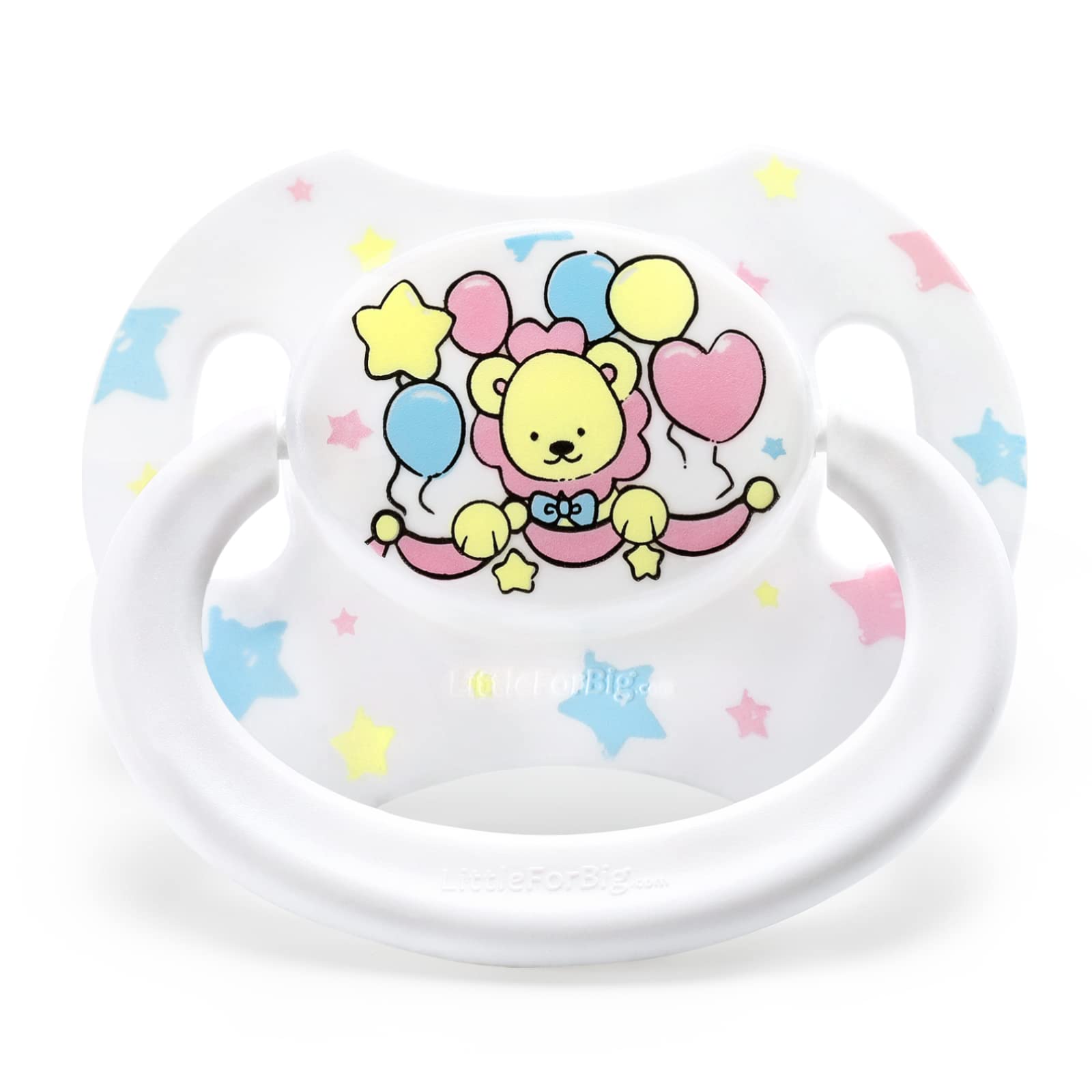 LittleForBig Bigshield Generation-II Adult Sized Pacifier White Little Circus Lion Pattern