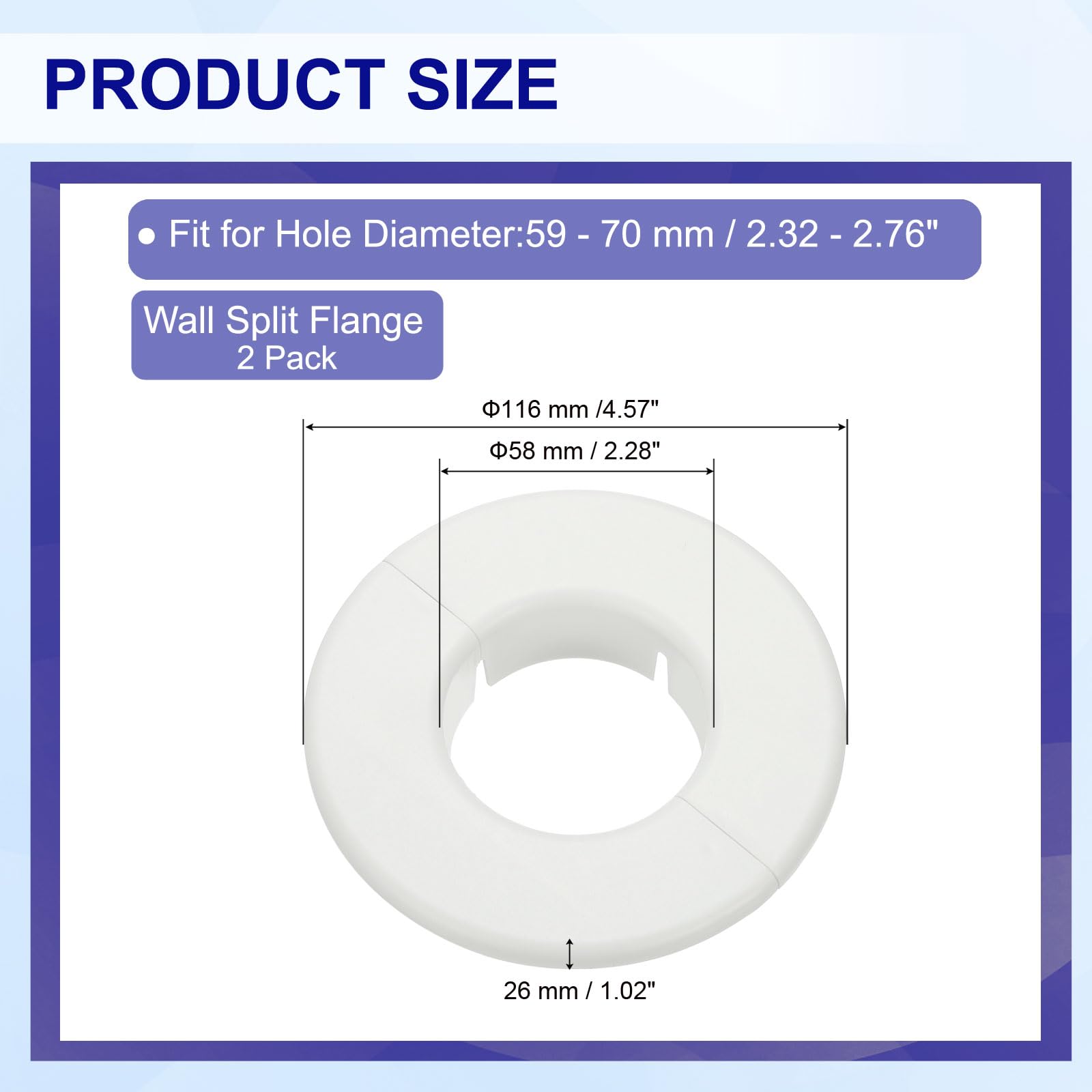 PATIKIL Wall Split Flange 2.3" (58mm) - Image 2