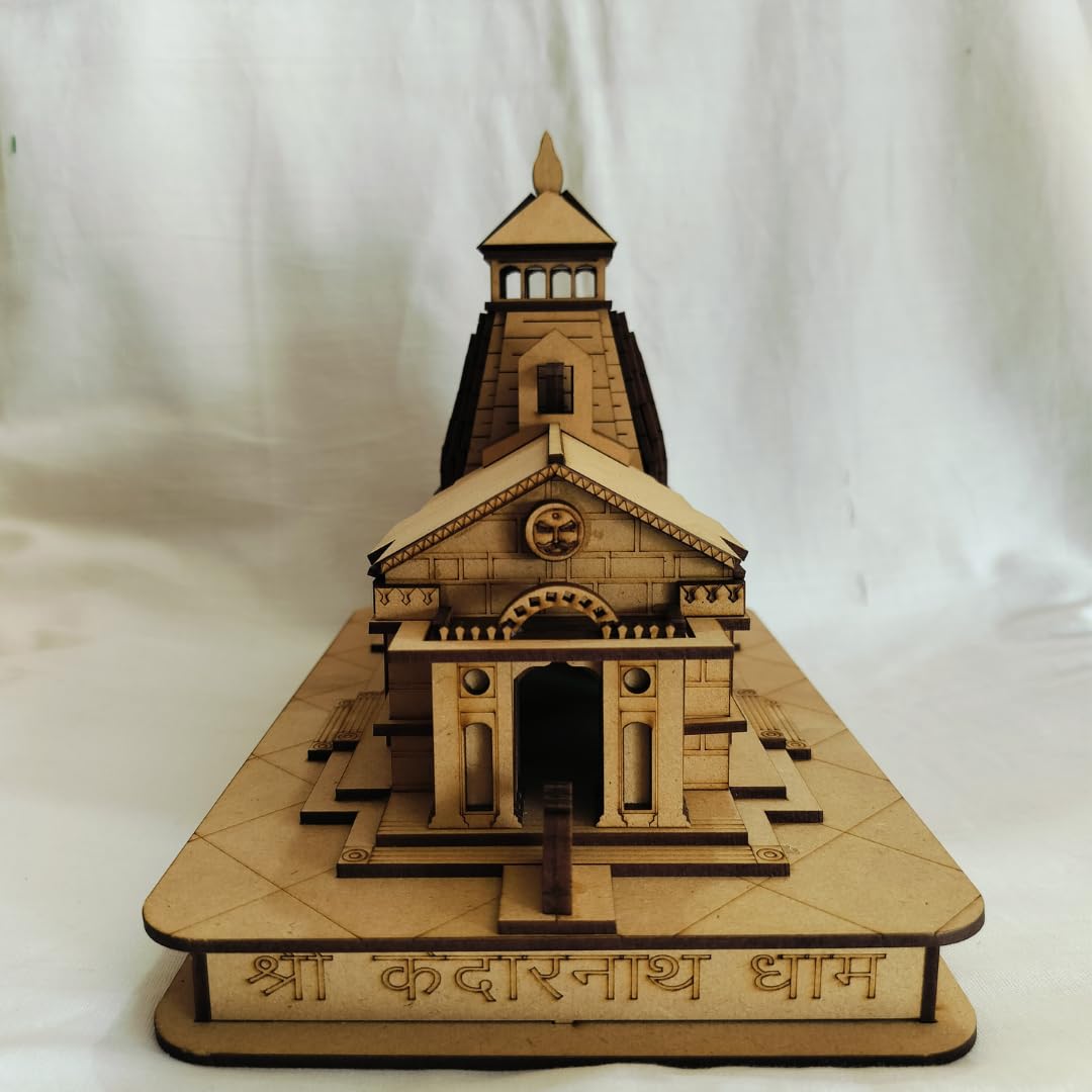 HIMADRI Elegante tempio in MDF 3D Kedarnath per la casa, design intricato, costruzione durevole, perfetto per la decorazione della stanza Puja