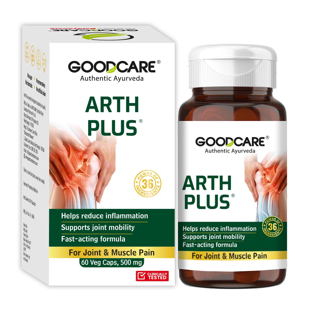Goodcare Arth Plus 60 Capsules| For Joint Pain| For Inflammation & Pain Relief| Ayurvedic Pain Relief Formula| Improves Arthritis & Joint Stiffness| Increase Flexibility| Clinically Tested-image-38