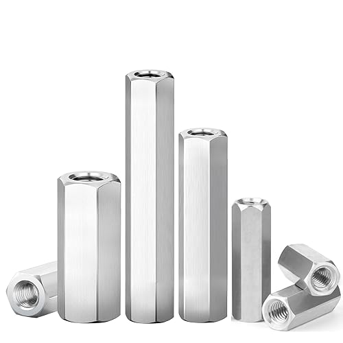 Tuercas de acoplamiento hexagonales M20, tuerca de acoplamiento métrico, tuerca hexagonal de varilla larga de acero inoxidable, tuerca de