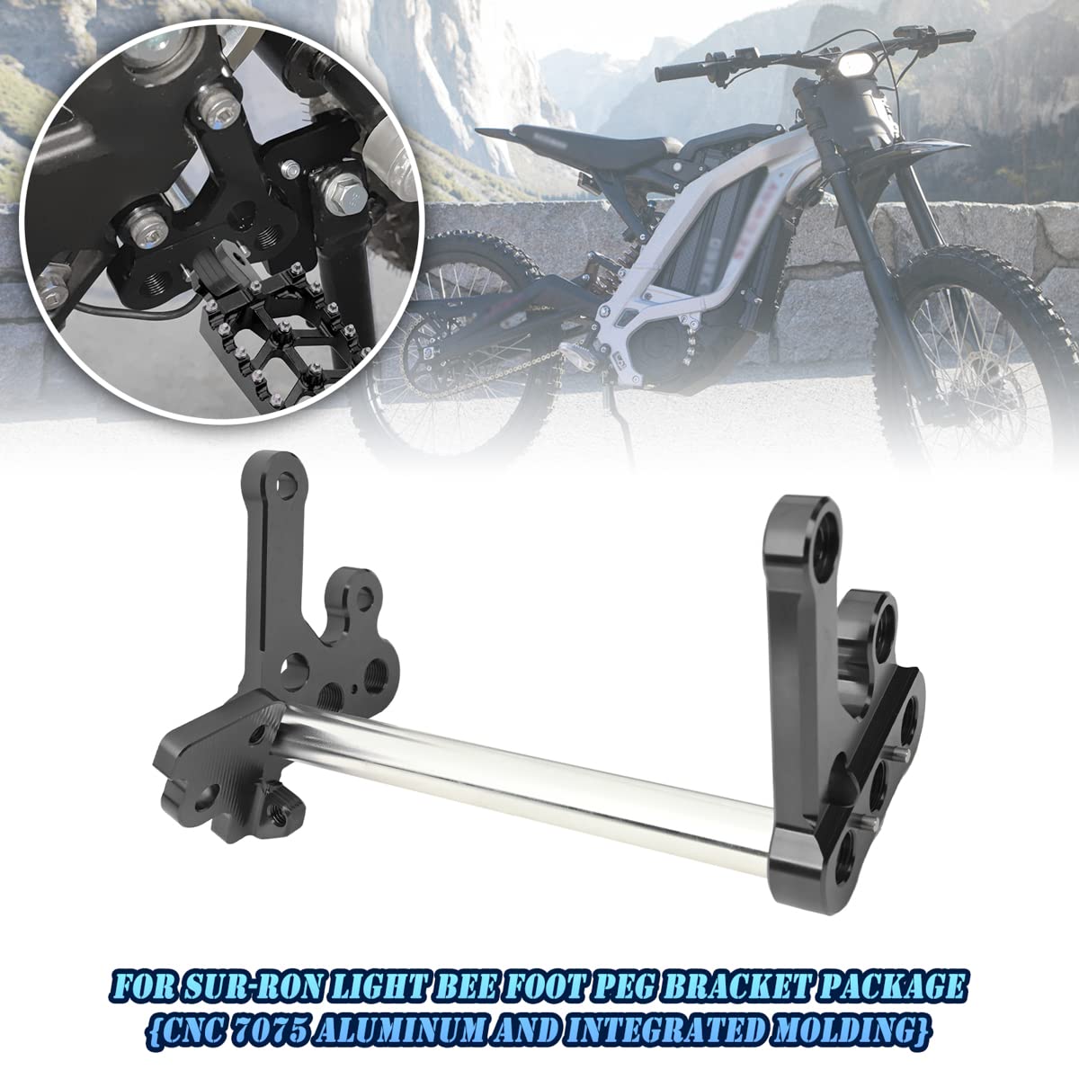 BILLFARO Motorcycle Foot Peg Bracket,7075 Aluminum Foot Rest Brackets Pedal Mount Rearset Foot