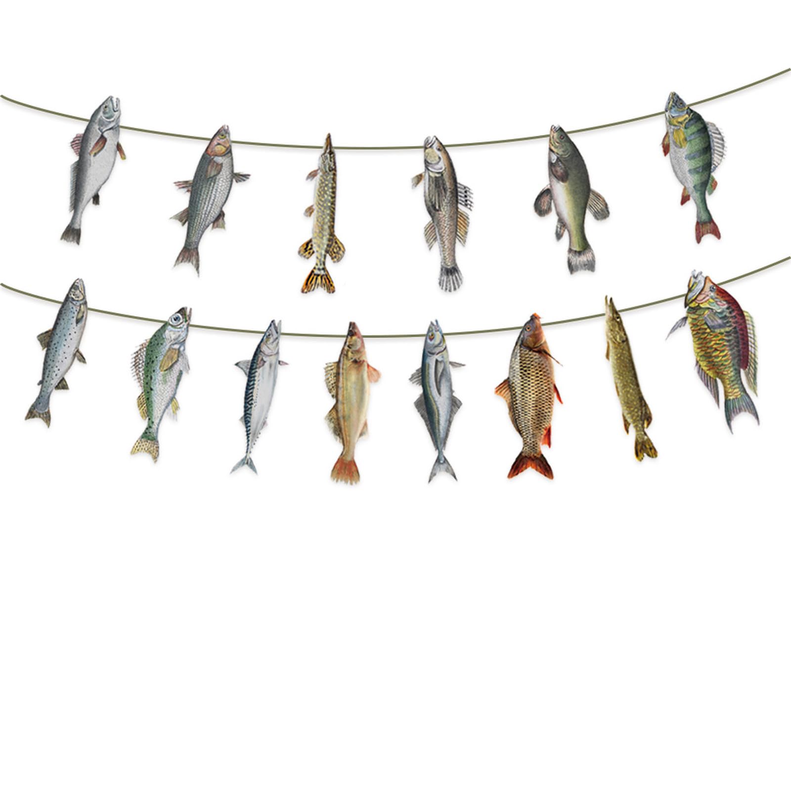 Mekalero Retirement Fishing Themed Party Supplies Fish Shape Paper Hanging Decoration for Theme Birthday Decoration Birthday Decorations