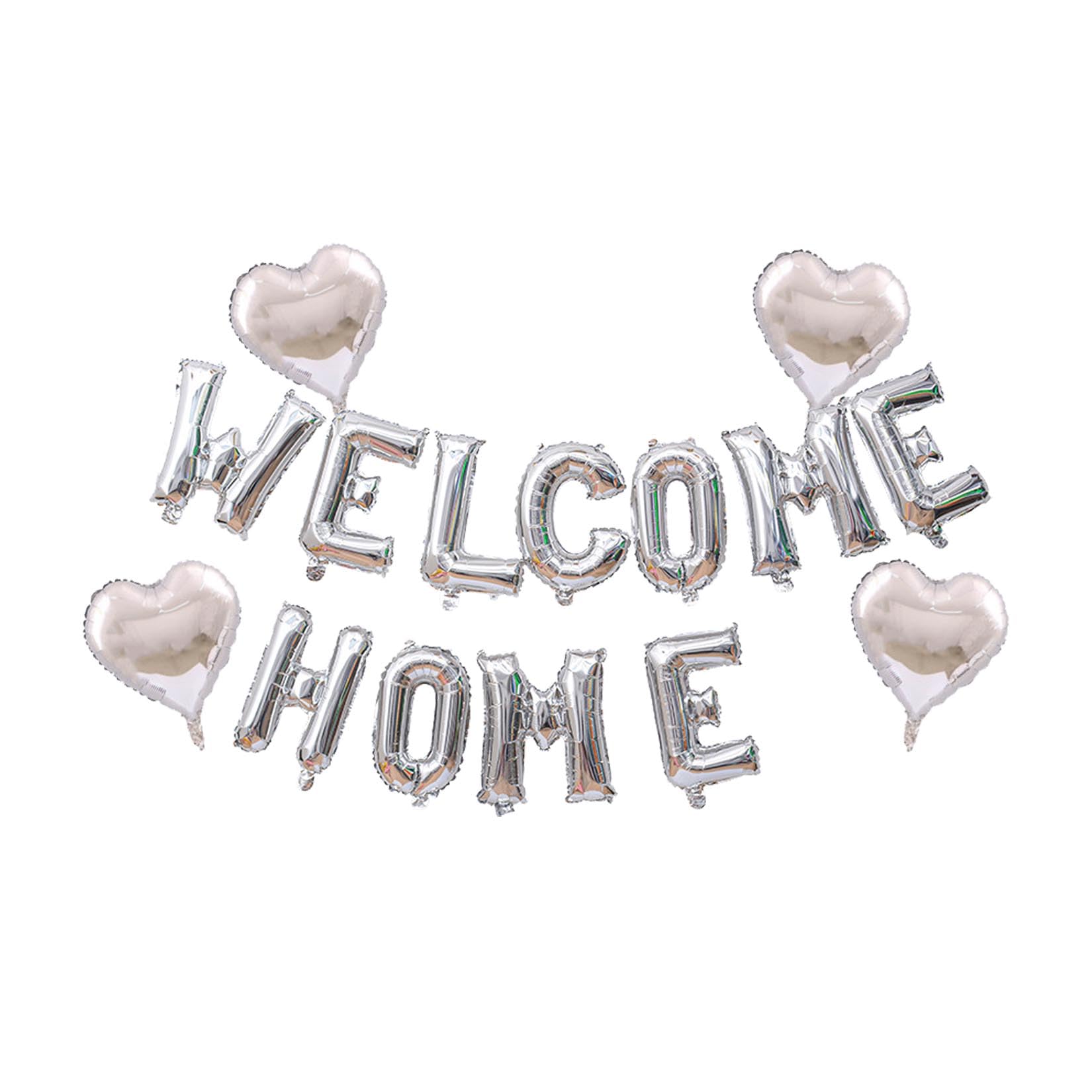 Welcome Home Balloon Aluminum Film Party Decorations Welcome Party Supplies (Silver welcome home)