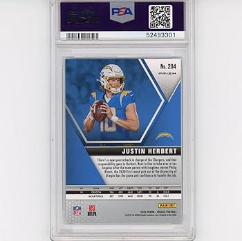 Amazon.com: Graded 2020 Panini Mosaic Justin Herbert #204