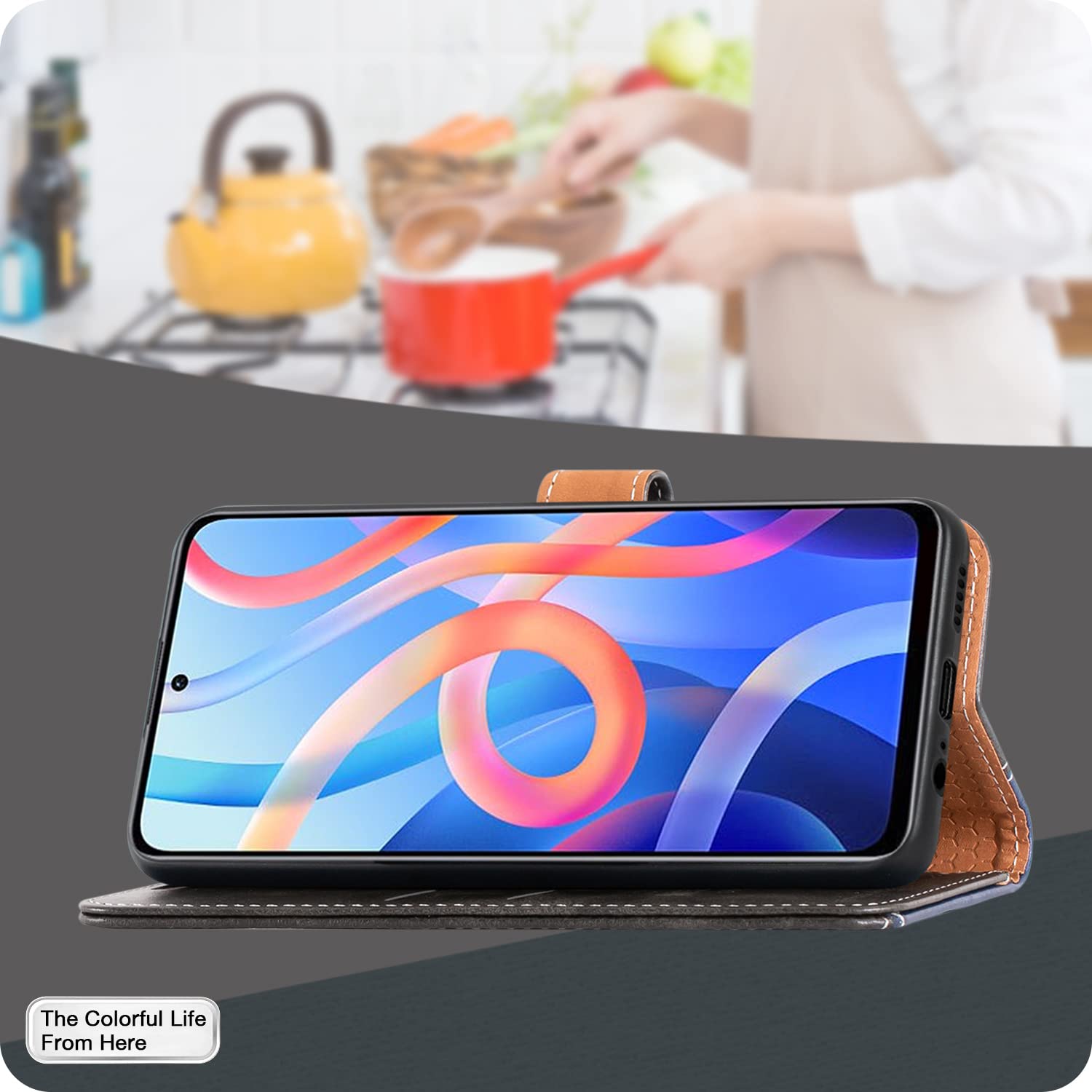 Custodia Flip A Libro Per Xiaomi Redmi Note 11T 5G E Poco M4 Pro 5G – In Finta Pelle, Con Portacarte, Supporto E Chiusura Magnetica, Marrone Vintage - 5