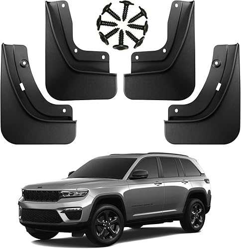 LWLYBHMSG Juego de 4 solapas de barro para Grand Cherokee 2023 2022 2022, protectores de salpicaduras delanteros y traseros, no requiere