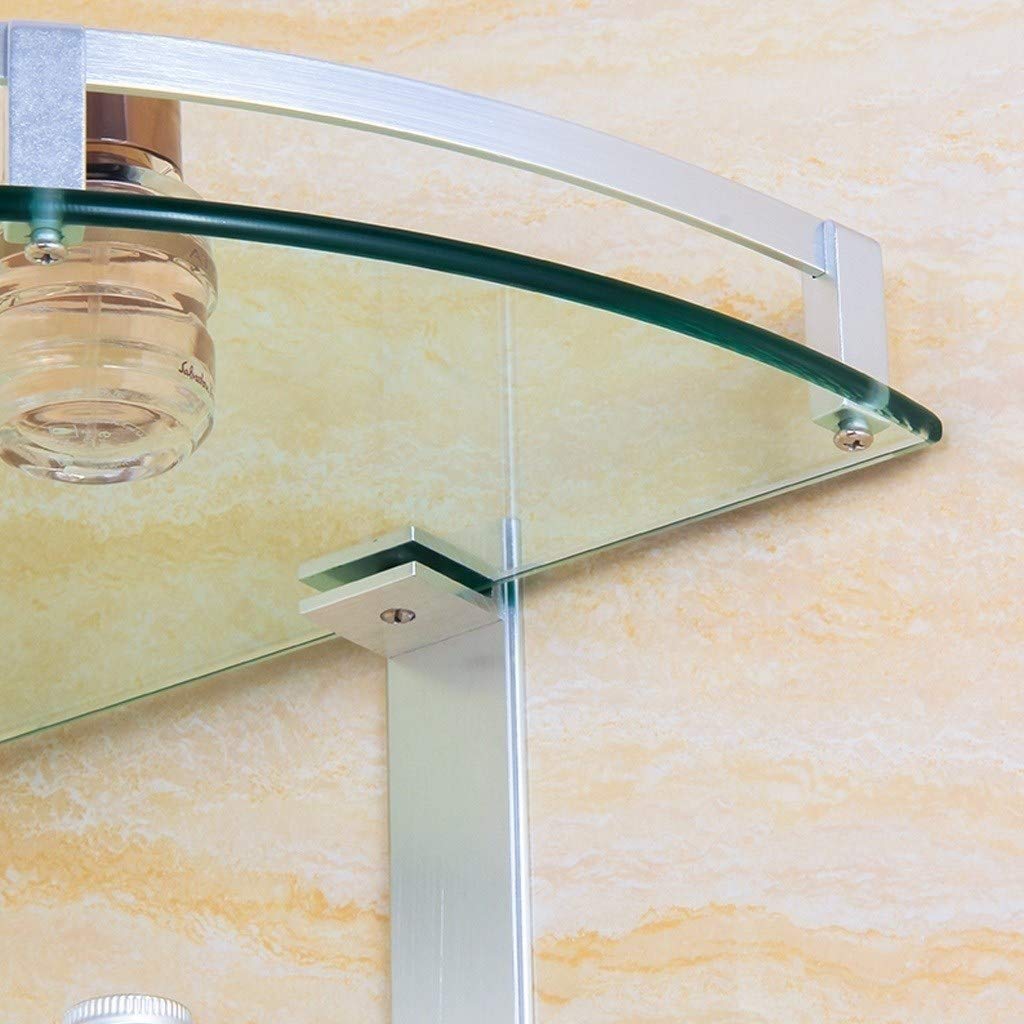 Estantes de baño Esquina de Vidrio Templado Montado en la Pared Organizador de Ducha de 3 Niveles Orificios de Montaje de 6 mm Instalación Perforadora 280 mm