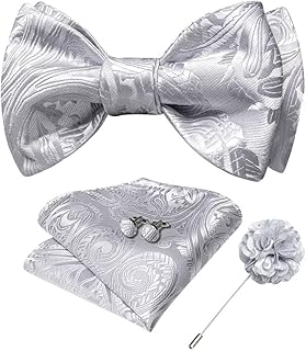 Pajaritas Ajustables para Hombre, de Seda Jacquard, Color Rosa Liso, para Bodas, Fiestas, con Lazo (Color: D, tamaño: 11,4 x 6,9 cm) (Paquete de 3)