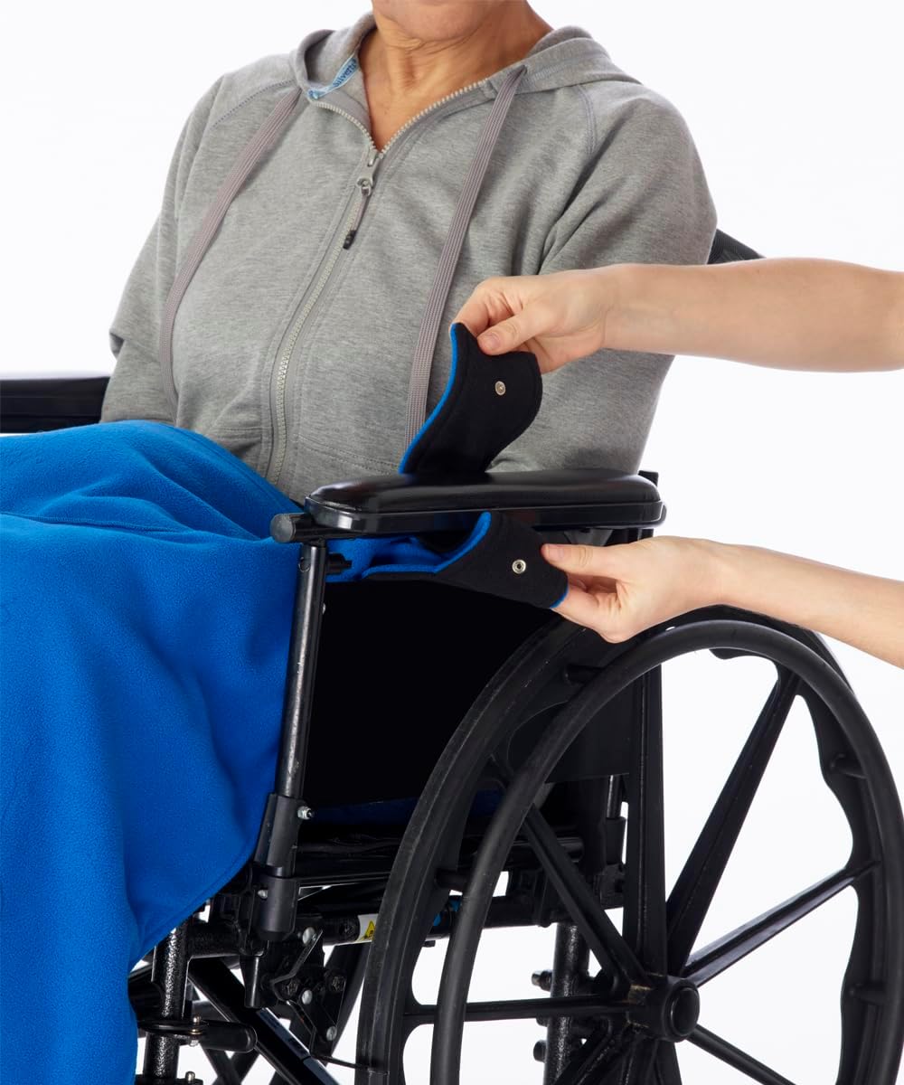 Men’s & Women’s Adaptive Microfibre Polar Fleece Wheelchair Blanket - Reversible - Royal