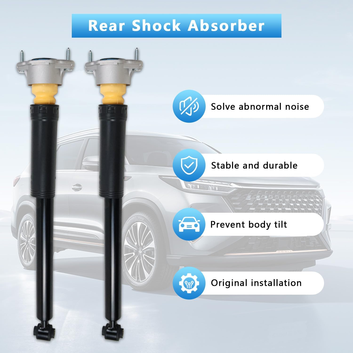 2 Pack Rear Shock Absorber Compatible with Mercedes-Benz C250 2012-2014, C300 2008-2022, C350 2008-2015, C63 AMG 2012, E350, E400, E450, E63 AMG, OE: 2043262800