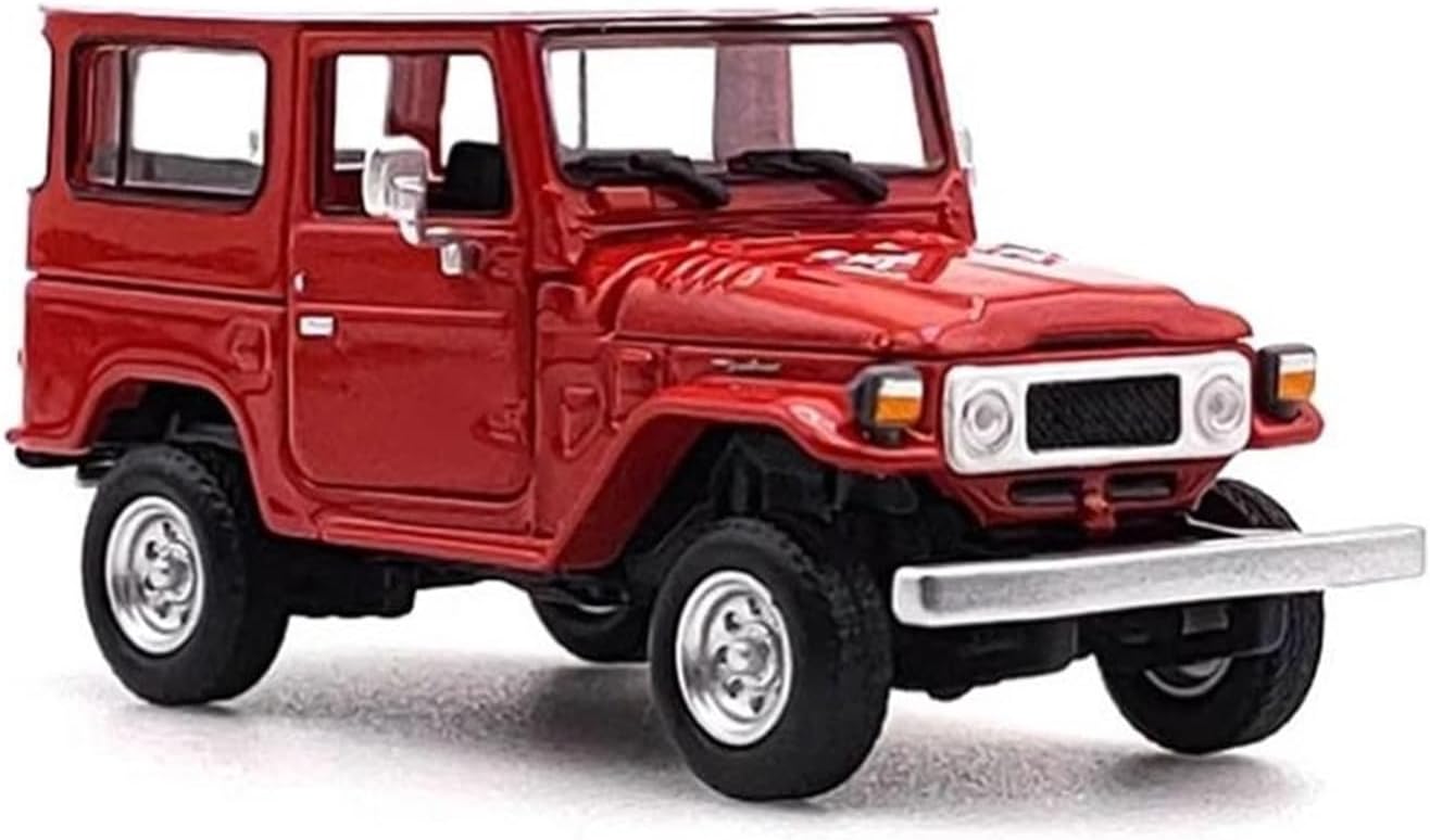 Scale car Model 1:64 for FJ40 Off Road Vehicle Car Model Die-cast Alloy Static Display Car Model Highly Restored Real Car Suitable for Display(Red)