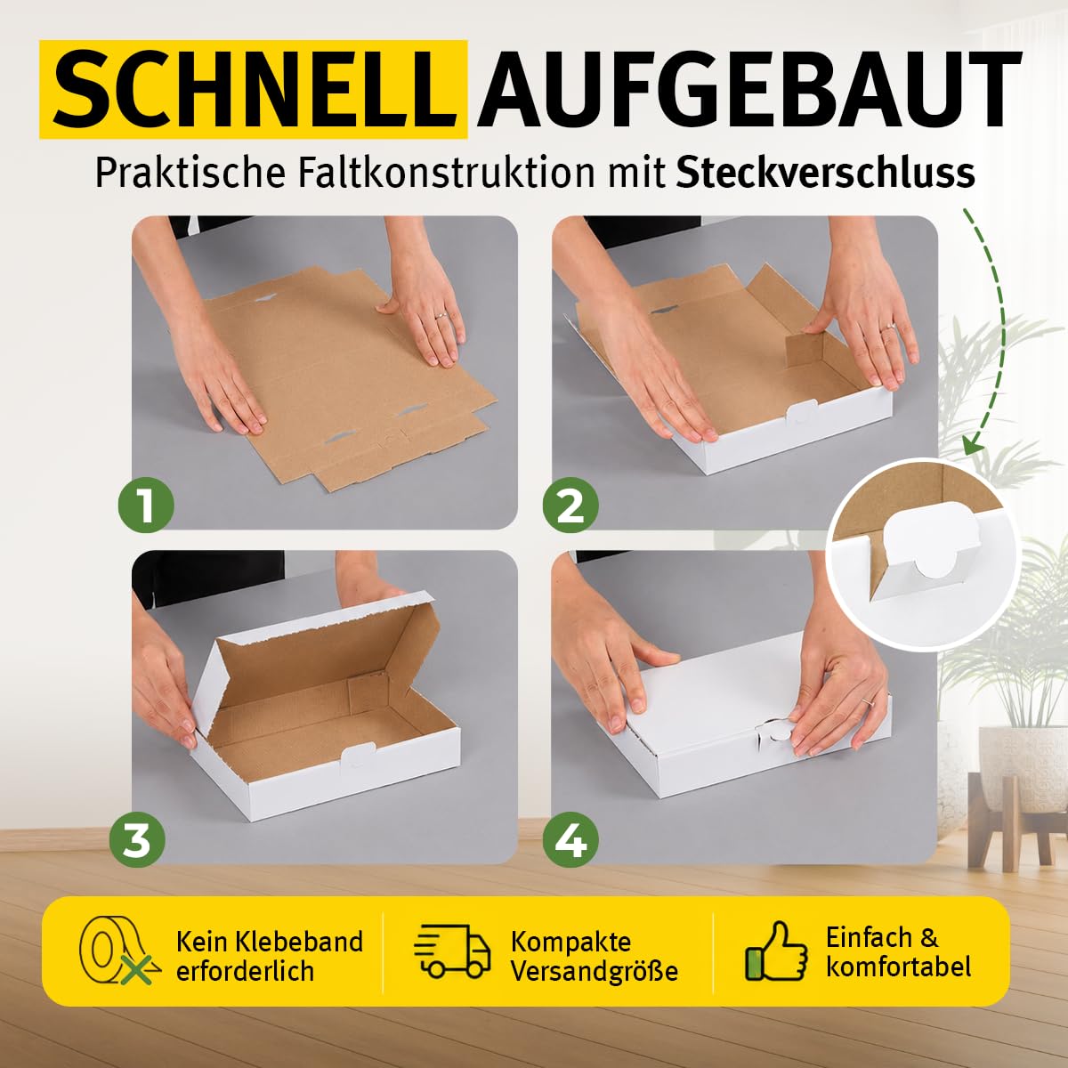 100 cartons Maxibrief, blanc, taille et quantité au choix, carton d'expédition, marchandises, envoi de livres, carton postal, Poste DHL Hermes DPD GLS UPS (240 x 160 x 50 mm, blanc)
