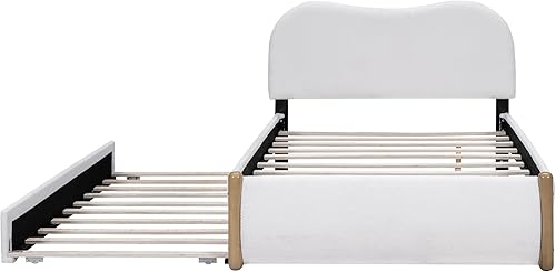 Miniatura 7 de SOFTSEA Base de cama tapizada con cajón, cabecera de lino alto, tamaño matrimonial (79.1 pulgadas de largo x 58.1 pulgadas de ancho x 47.2 pulgadas