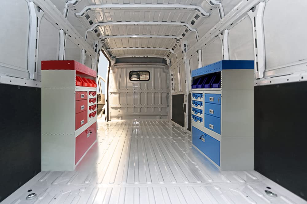 Monster Racking – Rayonnage Métallique Storm pour Fourgons et Voitures Utilitaires, Unité de Rangement Métallique Couleur Gris et Bleu pour Atelier et Garage 101,6cm x 117,8cm x 36cm
