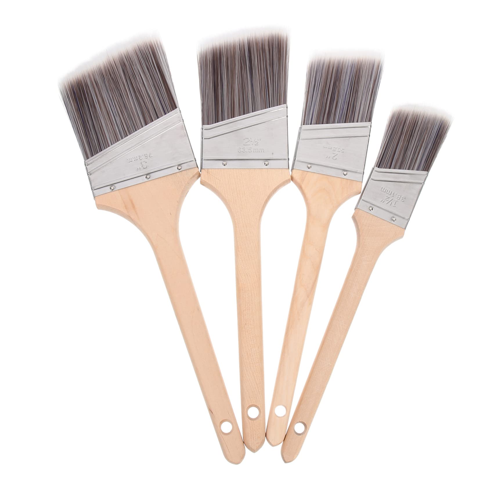Anneome 4 Stück Pinselset Mit Holzgriff Farbenpinsel Für Haushalt Und Hobby Aquarell Und Ölmalerei Leicht Zu Kontrollieren Vielfältige Anwendungsbereiche