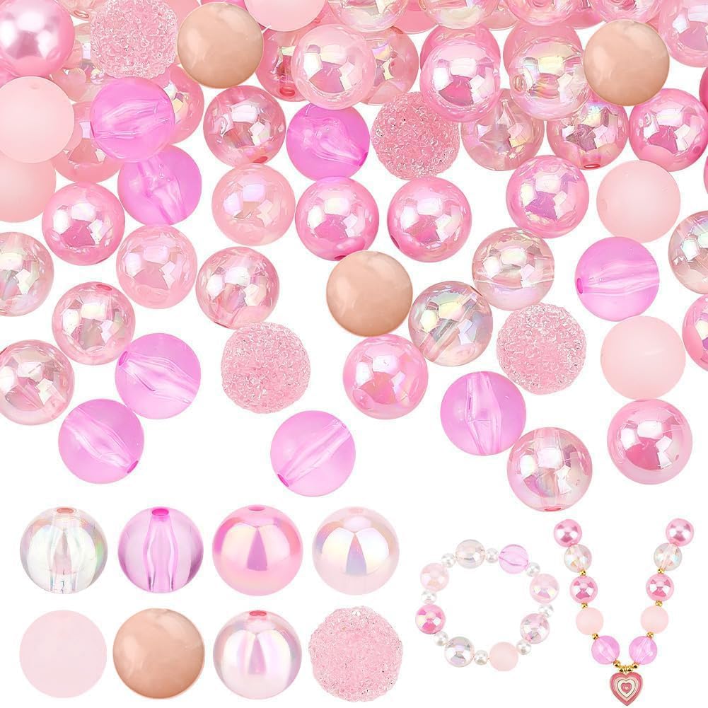 Perles décoratives de fête et de bricolage : créez votre chaîne de stylo avec ce lot rose